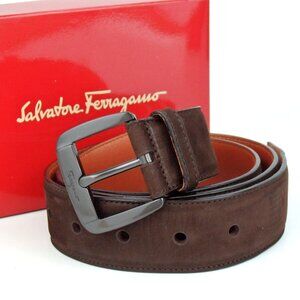 Authentic Salvatore Ferragamo 23 8245 Size 90 belt suede/leather [Used]